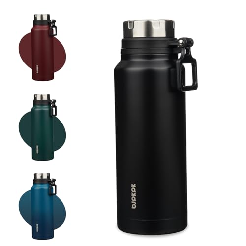 Image of BJPKPK 40oz Large Insulated Water Bottle with Handle, Stainless Steel | Leak-Proof BPA-Free Large Water Bottle, Stainless Steel Vacuum Insulated Bottle for Gym, Work, Outdoor & Everyday Use