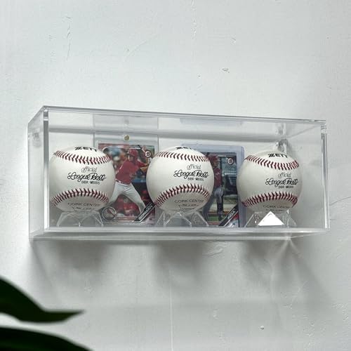 Amazon.com: Baseball Display Case Acrylic Shadow Box for Ball - Wall ...