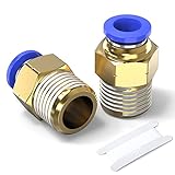 TAILONZ PNEUMATIC オスストレート6 mmチューブOD x 1/4 PTねじ継手PC6-02を接続するためのプッシュ(2個入り)