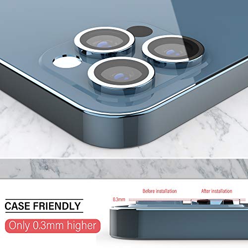[5 Pack] UniqueMe Compatible with iPhone 12 Pro Camera Lens Protector Camera Cover Protection [Easy Installation] HD Clear [Anti-Scratch] [Fit Well for Camera]- Pacific Blue - Thumbnail 6