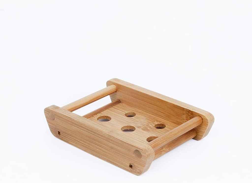 soap tray, Bamboo Case Tray Drain Box Holder for Shower Tools Keep Soap Bars Dry Clean Easy Cleaning(G)