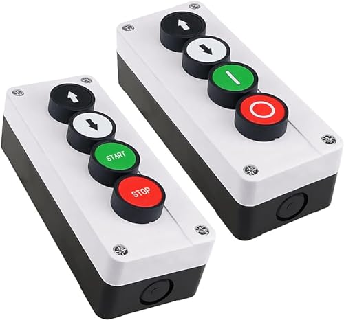 Boîtier de commande industrielle 4 trous et interrupteur à bouton-poussoir 22mm - 2