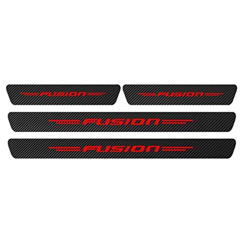 Yxsd - Juego de 4 protectores de fibra de carbono para placa de umbral de puerta de coche, para Ford Fusion Fiesta Mk5 MK6 2008 y 2017, accesorios