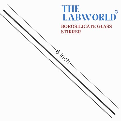 Image of Labworld glass stirring rod used for chemistry lab set of 12 pcs 150mmx6mm long,laboratory stirrer for mixing chemicals