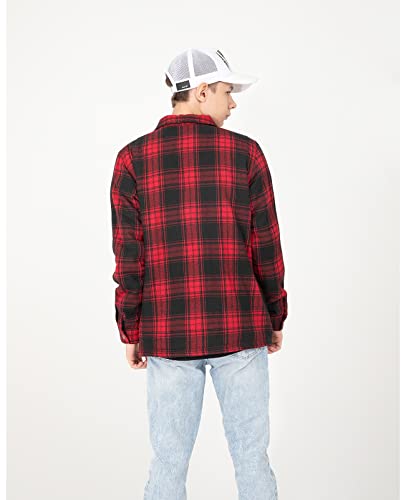 Zenthace Kids Boys Sherpa Lined Flannel Jacket Snap Button Fleece Flannel Shirt Jackets Plaid Flannel Shacket Red L Size 10-12 #TOP6