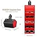 FEISEDY Sunglasses Organizer 5 Slots Travel Glasses Case,Hanging Eyewear Holder Fashionable PU Leather Eyeglass Case B0087