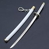 Anime Schwert Schlüsselanhänger Wado one letter Schlüsselanhänger für One Piece Roronoa Zoro,Animationszubehör Figur Tier Cosplay Schlüsselanhänger