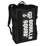 [GORILLA SQUAD] ゴリラスクワッド レクタンギュラーバックパック スクエアバックパック リュックサック メンズ ジムバッグ 大容量25L 防水（ホワイトロゴ）