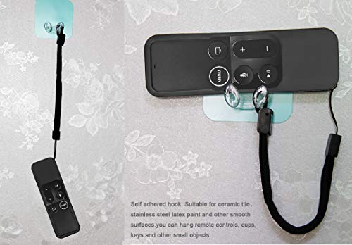 Pinowu Silicone Case For Apple Tv 4K/4Th Gen Remote, Lightweight Anti-Slip & Secure Protective Cover For Apple Tv 4K Siri Remote Controller With Hooks - Black #TOP4
