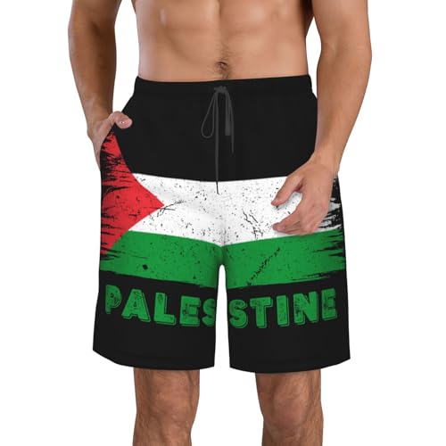 Short de bain homme drapeau palestinien léger étanche pour plage et outdoor