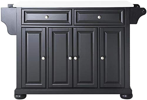 Crosley Furniture Alexandria Stone Top Rolling Kitchen Island Sto...