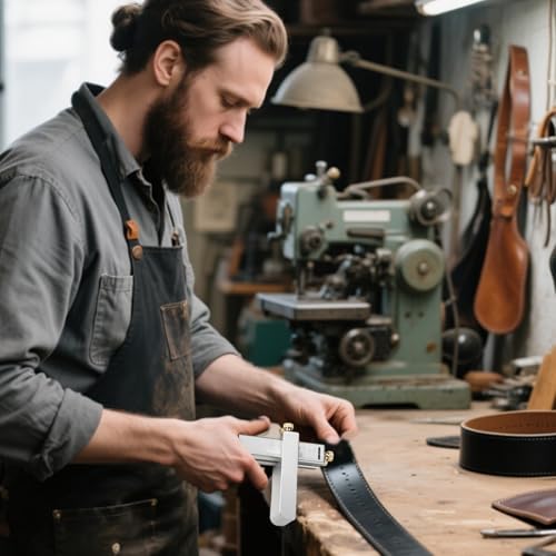 Divisor de cuero ajustable con guía de precisión para relojes y bolsos 8