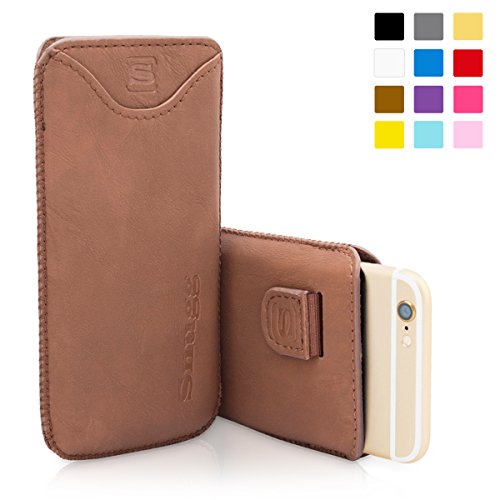 Snugg iPhone 6 / 6s Plus Case - Leather Pouch with (Distressed Brown) for Apple iPhone 6 / 6s Plus