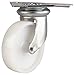 Revvo Caster 4 Series Plate Caster, Swivel, Thread Guard, Nylon Wheel, Triangular Plate, Plain Bearing, 500 lbs Capacity, 4" Wheel Dia, 1-3/8" Wheel Width, 5-1/2" Mount Height, 5-1/2" Plate Length, 5-1/2" Plate Width