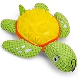 MuVaBesten A Durable Squeaky Dog Chew Toy, Cute Turtle Design with Bright Color, Good for Both Chewing and Playing, Dental Cleaning Tough Dog Toy for Medium Large Breed Dogs, 9.4 Inches