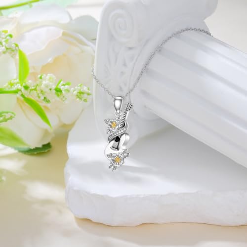 Diamond Guitar Necklace 925 Sterling Silver Guitar Musical Pendant Music Jewelry Gifts for Women Guitar Players Guitar Lover3
