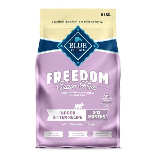 Blue Buffalo Freedom Grain Free Natural Indoor Kitten Dry Cat Food, Chicken 5-lb