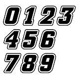 pubblimania Motorrad Aufkleber Nummern. Sticker Aufkleber Packung mit 10 Stück für Motorräder, Autos, Motocross, Quads, Roller, Wohnmobile, LKWs