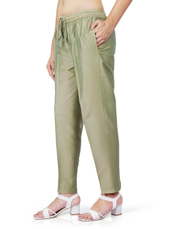 Image of Trouser Pants for Women,Stylish Trousers for Woman for Kurti Relaxed & Regular Straight fit Palazzo,Ethnic Bottom Formal Pants for Women Office wear Casual & Daily Use