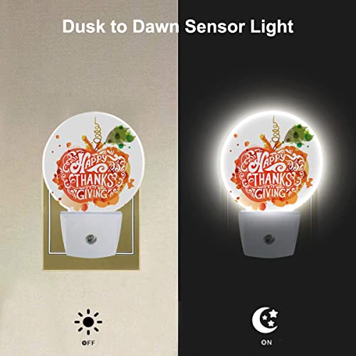 Image of EKOBLA Pumpkin Night Light, Thanksgiving Fall Pumpkin Night Lights Plug Into Wall with Auto Sensor for Bathroom and Hallway