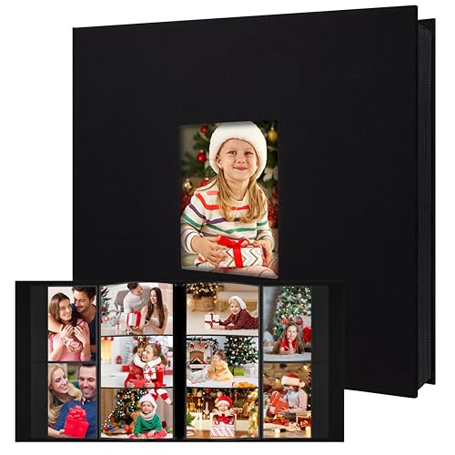 Aevdor Large Capacity 4x6 Photo Album 1000 Photos Linen Cover Black