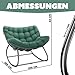 KESSER® Schaukelstuhl für drinnen & draußen ergonomischer Schaukelsessel | maximale Belastung von 120kg Relaxsessel mit Rutschfesten Füßen, Witterungsbeständig