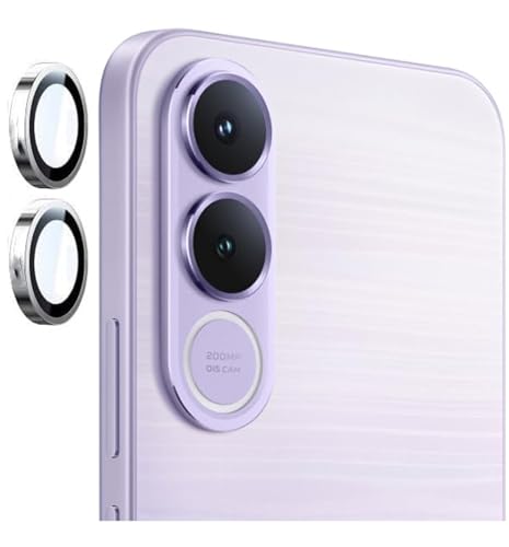 Image of FabeKee Camera Lens Protectors for Vivo V70 FE 5G Tough HD Individual Aluminum Alloy Lens Ring Cover, Scratch Resistant, Full Lens Cover| Silver