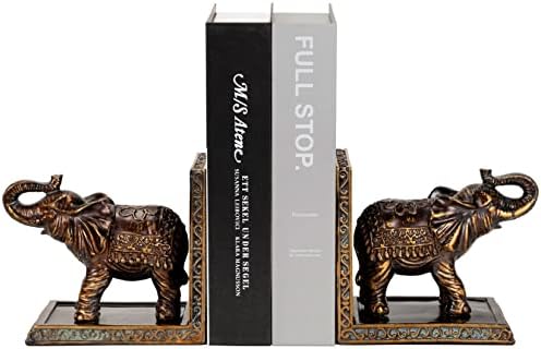 Elephant Book Ends for Shelves, Cute Bookends to Hold Books Heavy Duty, Book Ends Decorative for Desk Home Decoration