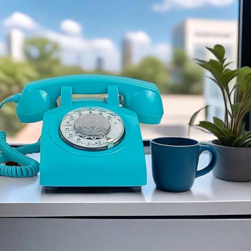 Image of TelPal Retro Corded Landline Phone Antique Vintage Phone with Old Fashion Rotary Dial Keypad, Decorative Classic 80s Phone for Gift