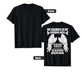 I Miss You Family Love Missing Memories Remember My Grandpa is My Guardian Angel In Heaven Memory Memorial Unisex Black T-Shirt