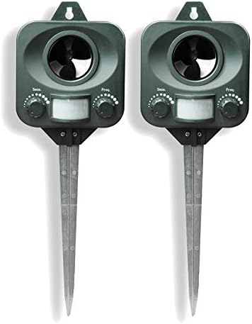 Pestbye Set of 2 Motion Activated Battery Operated Electronic Ultrasonic Outdoor Cat Deterrent