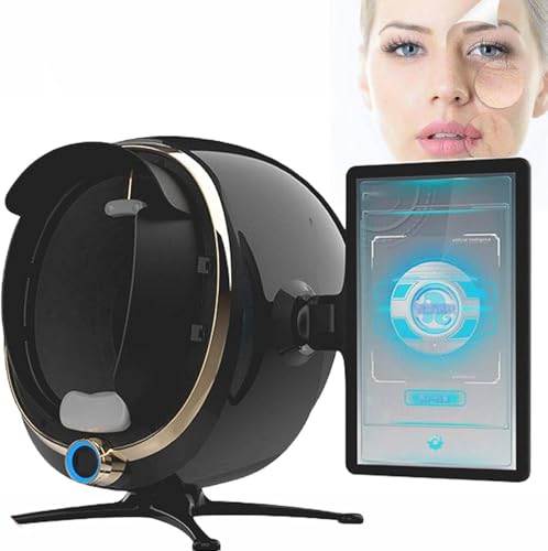 3D Professional Skin Analyzer,Skin Facial Detector,Skin Tester Analyzer,Facial Moisture Analyzer Beauty Equipment,with 8-Spectrum Imaging & 14 Indicators Data Analysis,Black