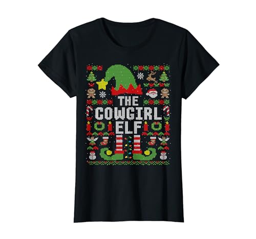 The Cowgirl Elf Ugly Christmas Family Group T-Shirt