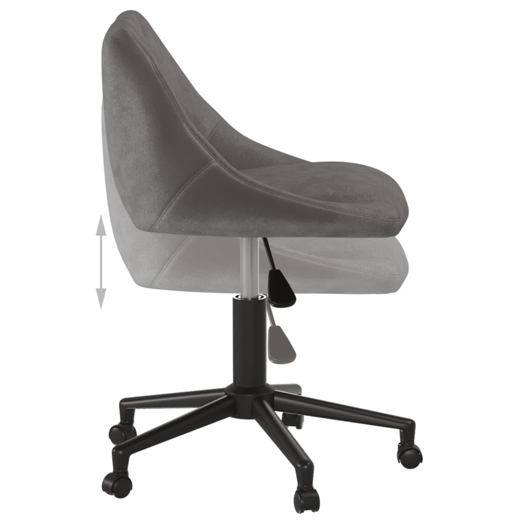 Sedia da ufficio girevole con rivestimento in velluto, regolabile in altezza, girevole a 360°, con ruote, ergonomica, per casa e ufficio, con schienale, braccioli e poggiatesta