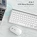 J JOYACCESS Wireless Keyboard and Mouse, Slim Wireless Keyboard Mouse with Numeric Keypad Compatible with iMac Mac PC Laptop Tablet Computer Windows (Silver White)