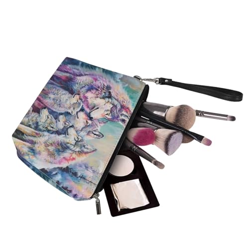 Image of Wolf Women's Purse and Wallet Set - Large Top Handle Tote, Shoulder Satchel with Make Up Bag, Hobo Handbag for Work and Shopping