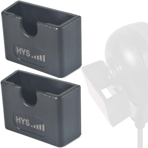 HYS PU Car Mount Kit with Adhesive Back for Mobile CB, VHF & UHF Radios Shoulder Speaker Mic, Handheld Radio Mic Bracket with Hand Mic Holder and Base, VHF Marine Radio Mic Holder Mount (Black-2pcs)