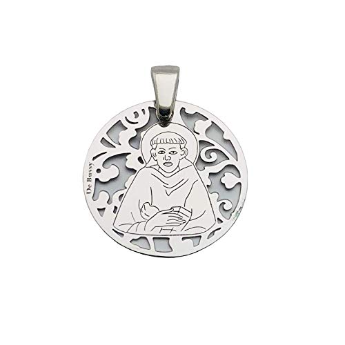 Médaille d'oreilles Saint François d'Assise argent diamant De Bussy pour le quotidien