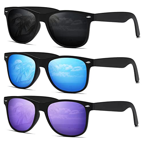 Image of DEMIKOS Sunglasses Men Polarized Sunglasses for Mens Womens Retro Mirror Lens for Driving Fishing UV Protection