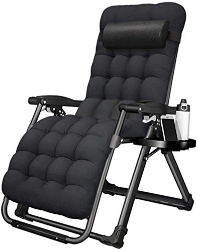 Chaise longue de patio surdimensionnée pliable à gravité zéro avec coussin confort