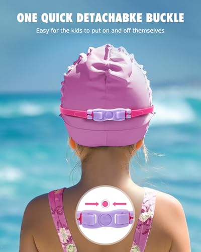 Image of Aegend Kids Swim Goggles, Pack of 2 Swimming Goggles for Children Boys & Girls Age 3-14, Light-green & Light-purple
