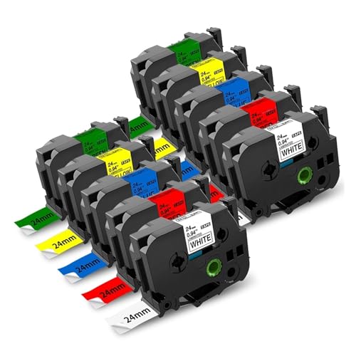1-12PK Tz 24 �~�����[�g�����x���e�[�v���~�l�[�g�A�݊����̂��� �u���U�[TZe-651 TZe-251 TZe151-751 Tze 1 �C���`�e�[�v P-touch D600 P710BT P700 �p(10PK Colors)