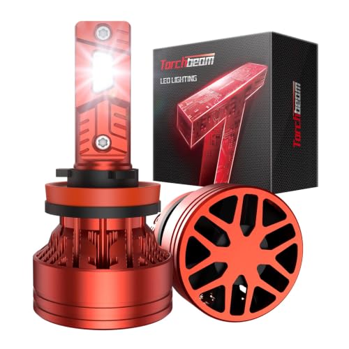 Image of Torchbeam H11 /H8 /H9 LED Bulbs Kit, 90,000 LM, 1000% Brighter, 6500K Cool White, 13000RPM Cooling Fan, Plug and Play, 80,000+ Hrs Lifespan, 360 Adjustable Beam, Pack of 2