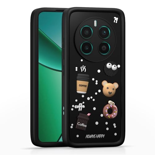 Image of Pikkme Back Cover for Realme 12 Plus 5G / P1 5G / Narzo 70 5G / 70 Pro 5G | Cute Fun Cartoon 3D Bear Silicone Full Body Protection Bumper Cover (Black)