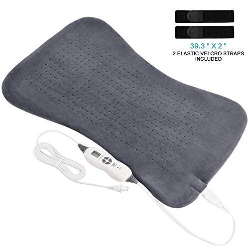 Tech Love XXL Electric Heating Pad for Neck Shoulder and Back Pain Relief with Fixation Strap Moist Heat Pad with Auto Shut Off Extra Large 20'' x 28'' - Charcoal Gray - Thumbnail 6