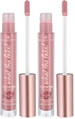 Image of Essence what the fake! PLUMPING LIP FILLER 02 oh my nude!, lip plumper, nude, fuller-looking lips, high shine, 4.2 ml (Pack of 2)