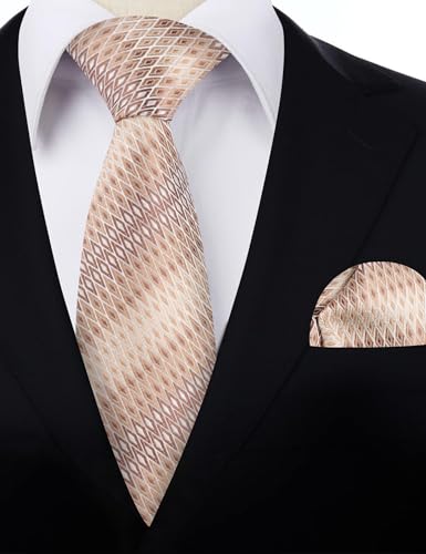 Image of Alizeal Mens 3.15'' Gradient Novelty Pattern Tie Set with Pocket Square Casual Color Tie Set