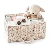 Organizador de bolsa de pañales, organizador de cesta de pañales para bebé, 38 x 25,5 x 18 cm con compartimentos y asas, cesta para pañales portátil, organizador de aseo para recién nacidos