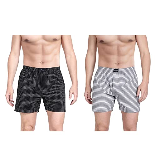 Image of Pepe Jeans Men's Cotton Boxer Shorts Relaxed Fit Striped Boxers (Pack of 2)