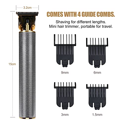 Vetmor Zero Gapped Trimmers Hair Liners For Men Edge Up Clippers T Blade Trimmer Lineup Precision Hairline Professional Edgers Clippers (Silver) #TOP2